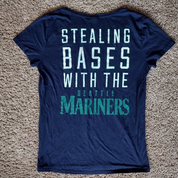 PINK Victoria's Secret Tops - PINK Victoria's Secret Seattle Mariners V-Neck Tee Large